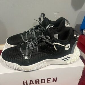 Adidas Black and White Harden Athletic Shoes